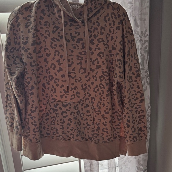 Pink Rose Sweaters - Pink Rose Brown Leopard Print Sweater